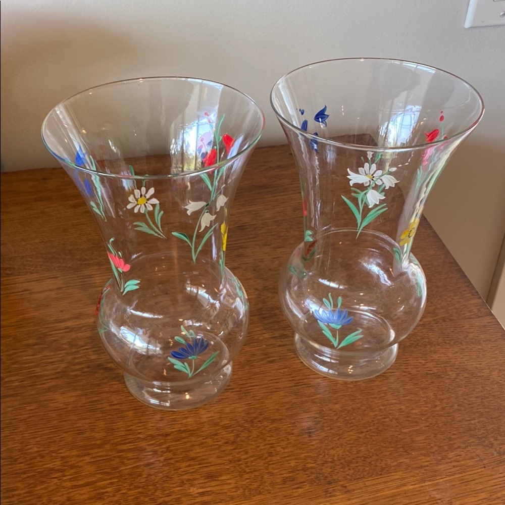 Set of Vintage handpainted vases